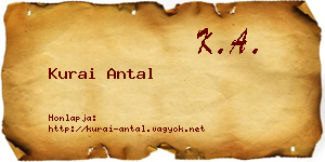 Kurai Antal névjegykártya